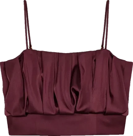 bordeaux draped satin cami