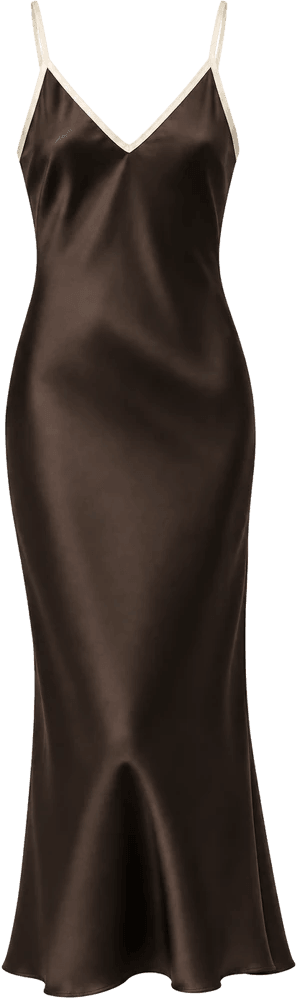 The same slip dress, polished on white
